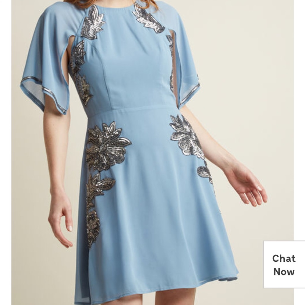 ModCloth Retro Sequin Dress with Cape Sleeves